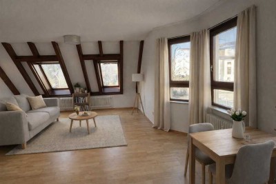 Helle 2-Zimmer Maisonette mit Balkon in begehrter Lage von Stuttgart-Degerloch.