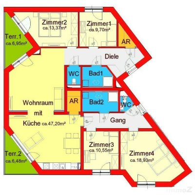 großzügige 5-Zimmer-Neubauwohnung mit zwei kleinen Terrassen im Villenvierteln zwischen UNI und LKH - Nähe Hilmteich