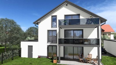 Traumhafte Neubau DG-Wohnung mit Balkon und Garage in Blonhofen, nähe Kaufbeuren, Provisionsfrei