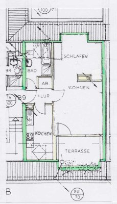 Ansprechende und gepflegte 1-Raum-Dachgeschosswohnung mit geh. Innenausstattung mit EBK in Essen
