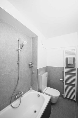 1 Zi Apartment, frz. Balkon, neues Bad und Boden, 3-fach Fenster, Heizung! Saniertes Haus