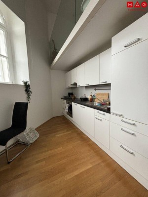 Attraktive Single-Wohnung in Welser Toplage zu vermieten! 1,5-Zimmer Galeriewohnung in den Dragonerhöfen!