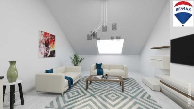 **mit Video** 
Wohnung mit Dachterrasse,
hohe Decken + INKL. Autostellplatz