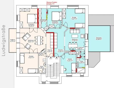 Geschmackvolle 4-Zimmer-Terrassenwohnung mit Balkon in Gießen