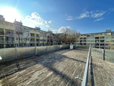 Sonnendeck-Terrasse im Innenhof, schön aufgeteilte 2-Zimmer Neubauwohnung