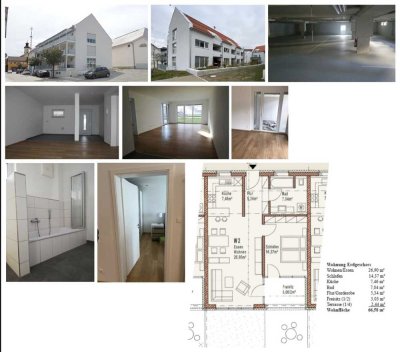 2 Zimmer Erdgeschosswohnung - Modernes Wohnen am Marktplatz Eichendorf (Seitenstraße)-Provisionsfrei
