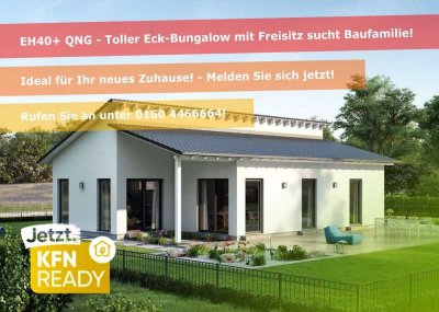 �️� Schlüsselfertiger EH40+ QNG Bungalow mit Freisitz � als Effizienzhaus mit Bauplatz!