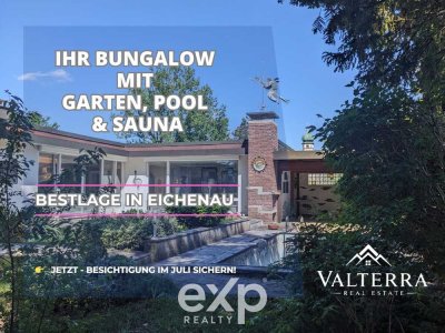 Charmanter Bungalow in Eichenau – großes Grundstück mit Pool, Sauna & Doppelgarage“
