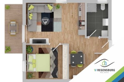 Neu! 2-Zi-Erdgeschoßwohnung mit Küche und Gartenanteil