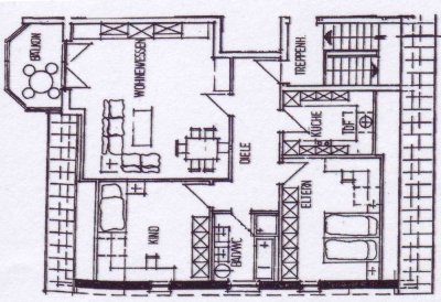 Gepflegte 3,5-Raum-Dachgeschosswohnung mit Balkon und Einbauküche in Hohentengen