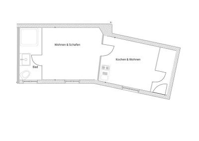 2-Zimmer-Erdgeschosswohnung in Frankfurt - Ideal z.B. für Studierende/Azubis