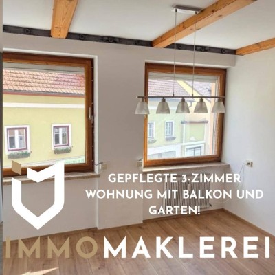 GEPFLEGTE 3-ZIMMER WOHNUNG MIT BALKON UND GARTEN!