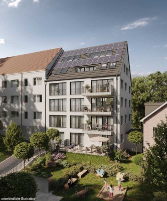 Gartenwohnung mitten in der Stadt: 3 Zimmer, große Terrasse und knapp 80 m² Gartenfläche