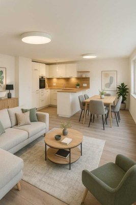 Kernsanierte Wohnung in Dorfmitte mit hochwertigem Ausbaustandard, neuer Küche und Terrasse