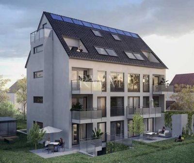 ENERGIEEFFIZIENTER NEUBAU - FEUERBACH
Zentral gelegene 2,5-Zimmer-Wohnung mit Terrasse & Garage