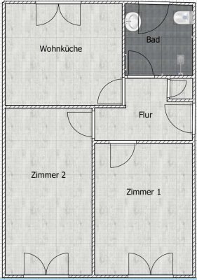 Optimal aufgeteilte 2-Zimmer Wohnung mit Wohnküche - Nähe Frankenberger Viertel