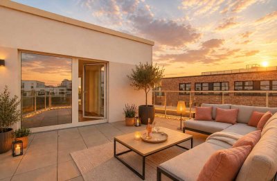 Dachterrassenwohnung mit Blick auf die HafenCity Skyline