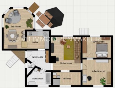 BUNGALOW SANIERT MODERNISIERT - PV-Anlage Fenster 3fach verglast Carport Kamin Garage Keller 2 Bäder