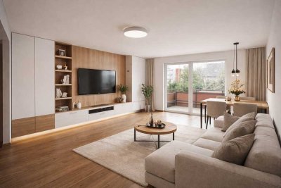 Moderne 3-Zimmer Wohnung mit EBK, Balkon und Garage im Rügländer Viertel - Erstbezug nach Sanierung