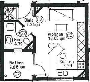 kleine Wohnung in ruhiger Lage