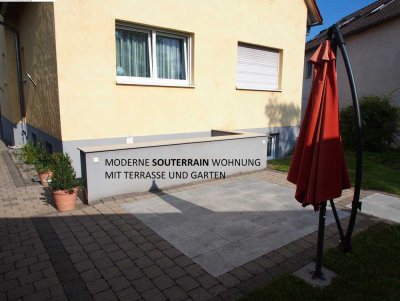 Moderne 2,5-Zi. Souterrain-Wohnung mit Terrasse und Einbauküche in Rutesheim