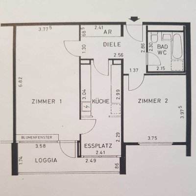 Ansprechende und vollständig renovierte 2-Raum-Wohnung mit Balkon in Heidelberg