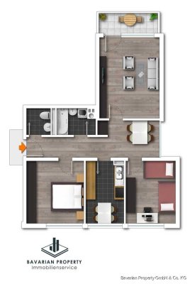 Sonnige 3-Zimmer-Wohnung mit Balkon