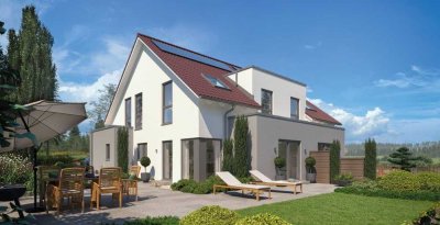 Schöne Doppelhaushälfte mit Photovoltaik Anlage und Batteriespeicher inklusive Baugrundstück