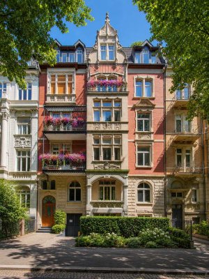 Repräsentatives Penthouse im denkmalgeschützten Jugendstil-Altbau – Weitblick über Wiesbaden!