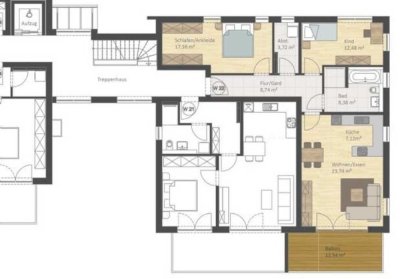 Neue 3-Zimmer-Wohnung mit großem S/W-Balkon zu verkaufen