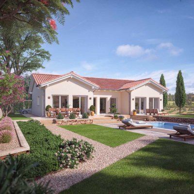 Bungalow inkl. Grundstück Schlüsselfertig alles auf einer Ebene.