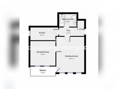 Tauschwohnung: 2-Raum Wohnung im grünen