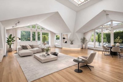 Wohnen auf einer Ebene. Lichtdurchflutetes Penthouse.