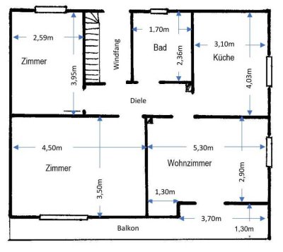 Freundliche 3-Zimmer-Wohnung mit Einbauküche in Donaueschingen