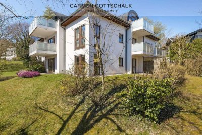 Sonnige 3-Zi.-Gartenwohnung mit 2 Terrassen & zusätzlichem Arbeits-/Gästebereich - zu Fuß an den See