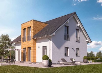 Das Einfamilienhaus kombiniert schönes Wohnen mit preisgünstigem Bauen! Inkl. Technik-, Finishpaket
