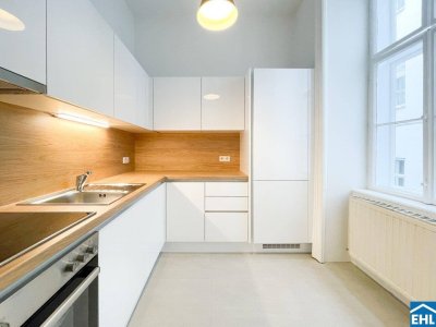 Hofruhelage: 2 Zimmer-Altbauwohnung im Herzen Wiens mit neuer Küche (Balkonanbau möglich!)