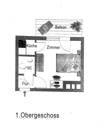 1-Zimmer Wohnung Nürnberg Bismarckstraße Möbeliert