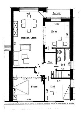 Helle 3-Zimmer-Wohnung mit Balkon und Stellplatz in Rheinberg-Annaberg