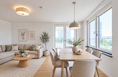 Familienglück auf 4 Zimmern: zwei Bäder, Loggia und ein Grundriss, der überzeugt