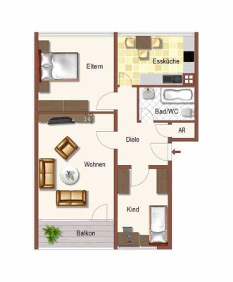 Umfassend modernisierte EG-Wohnung inkl. ebenerdiger Dusche
