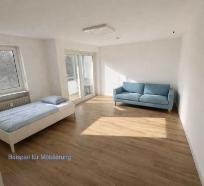 Bright room with private balcony in shared apartment