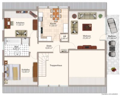 Lichtdurchflutete und großzügige 3-Zimmerwohnung mit Balkon