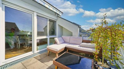 Maisonette mit Charme - 
Stilvolles Wohnen 
auf zwei Ebenen 
mit herrlicher Dachterrasse!