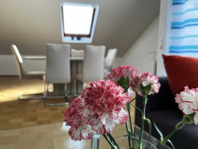 4-Zimmer-Dachgeschosswohnung mit Balkon und Blick auf das Stadtschloss in Aulendorf