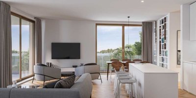 Elegantes 4-Zimmer-Wasserfront-Apartment mit Balkon und Panoramablick über den See