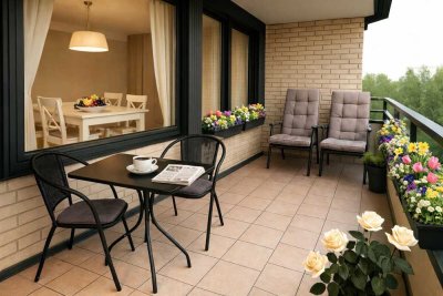 Großzügiges Wohnen mit Sonnenbalkon, Schwimmbad , Sauna etc.