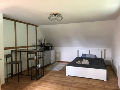 voll mobliertes Studie mit Kochnische