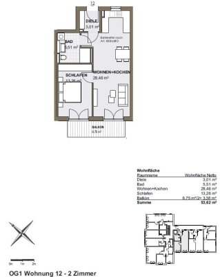 Attraktive 2-Zimmer Wohnung mit Balkon im 1. OG in Rosenheim-Happing