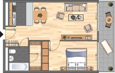 Demnächst frei! 2-Zimmer-Wohnung in Ludwigshafen am Rhein